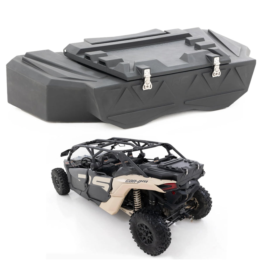 Rough Country Cargo Box Rear Bed for Can-Am Maverick X3 (2 & 4-Seat Models) - 45-Gallon Storage Capacity, Watertight Seal, High-Impact UV-Resistant, Lockable Latches
