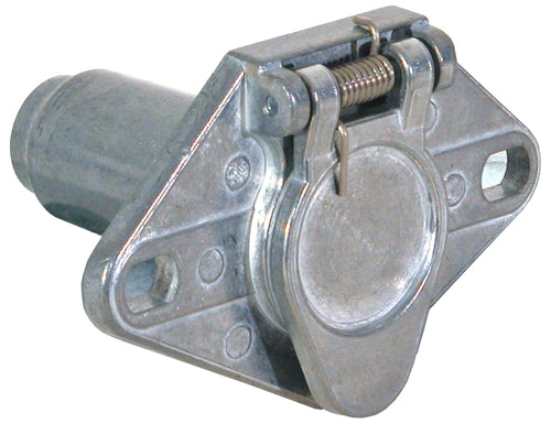 Buyers Products 6-Way Die Cast Metal Trailer Connector, Trailer Connector Truck Side, 6 Round Pin Style, Bolt-On Mounting, Truck & Trailer Accessories