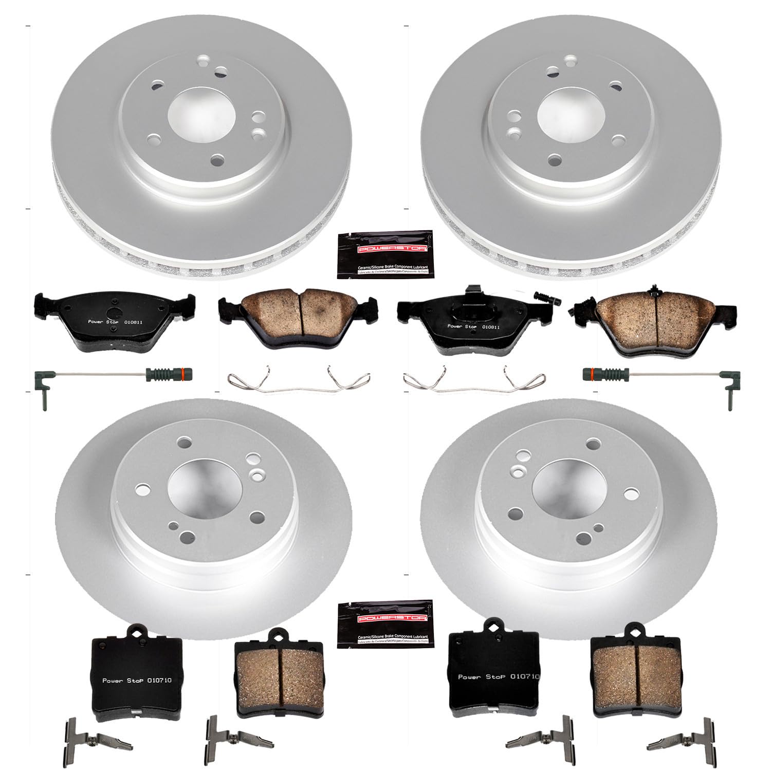 Power Stop CRK4420 Z23 Evolution Geomet Coated Brake Kit Front and Rear For Chrysler Crossfire 2004-2008, Mercedes-Benz SLK320 2001-2004 [Model Specific]