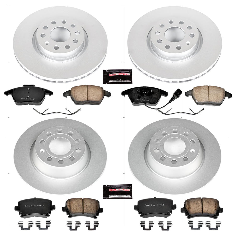 Power Stop Z23 Evolution Geomet Coated Brake Kit Front and Rear For Volkswagen Eos 2007-2009, Volkswagen Passat 2010 [Model Specific]