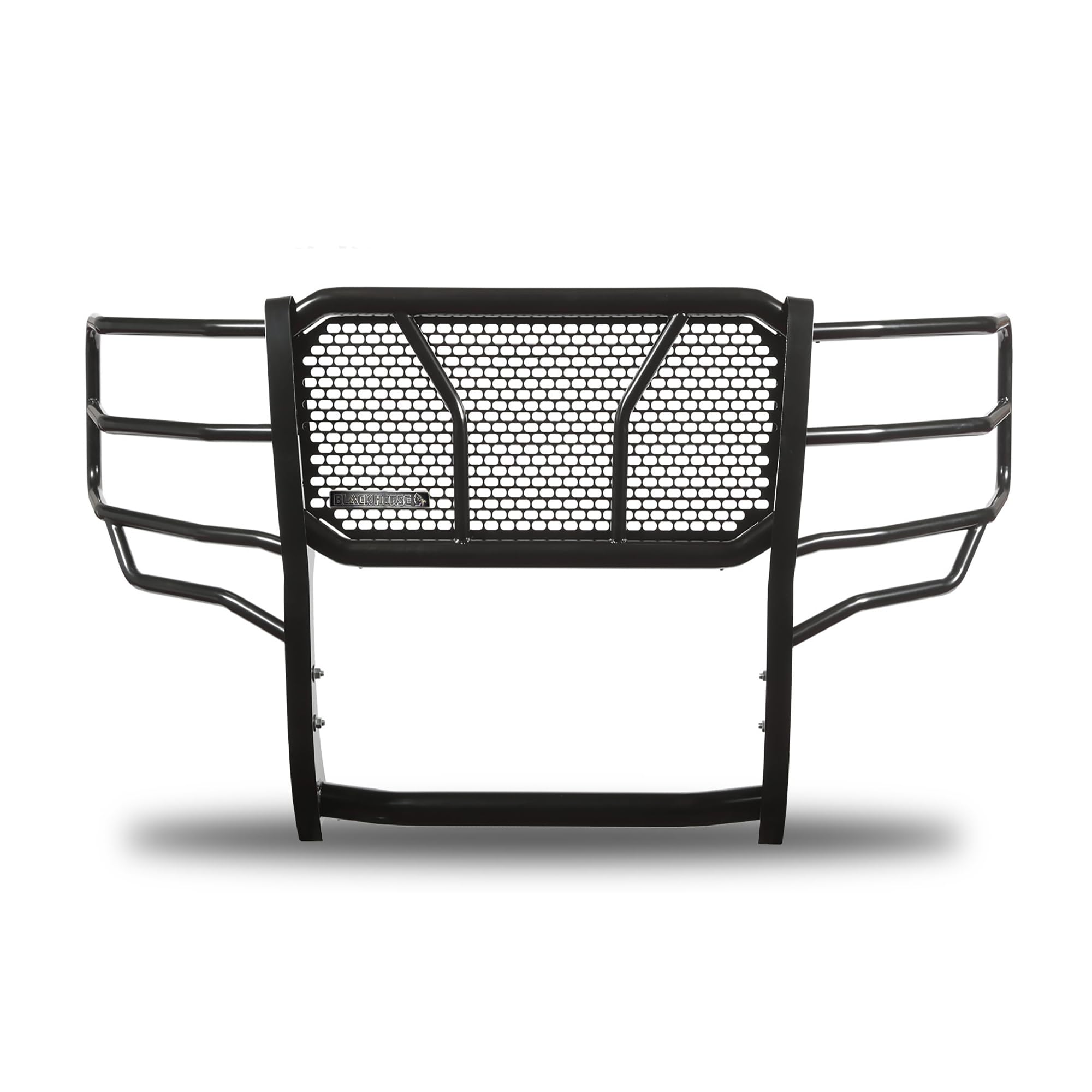 RUGGED Black Horse Heavy Duty Grille Brush Bumper Guard Modular Black Compatible with 2011-2014 Chevrolet Silverado 3500 HD|2011-2014 Chevrolet Silverado 2500 HD-RU-CHSI11-B