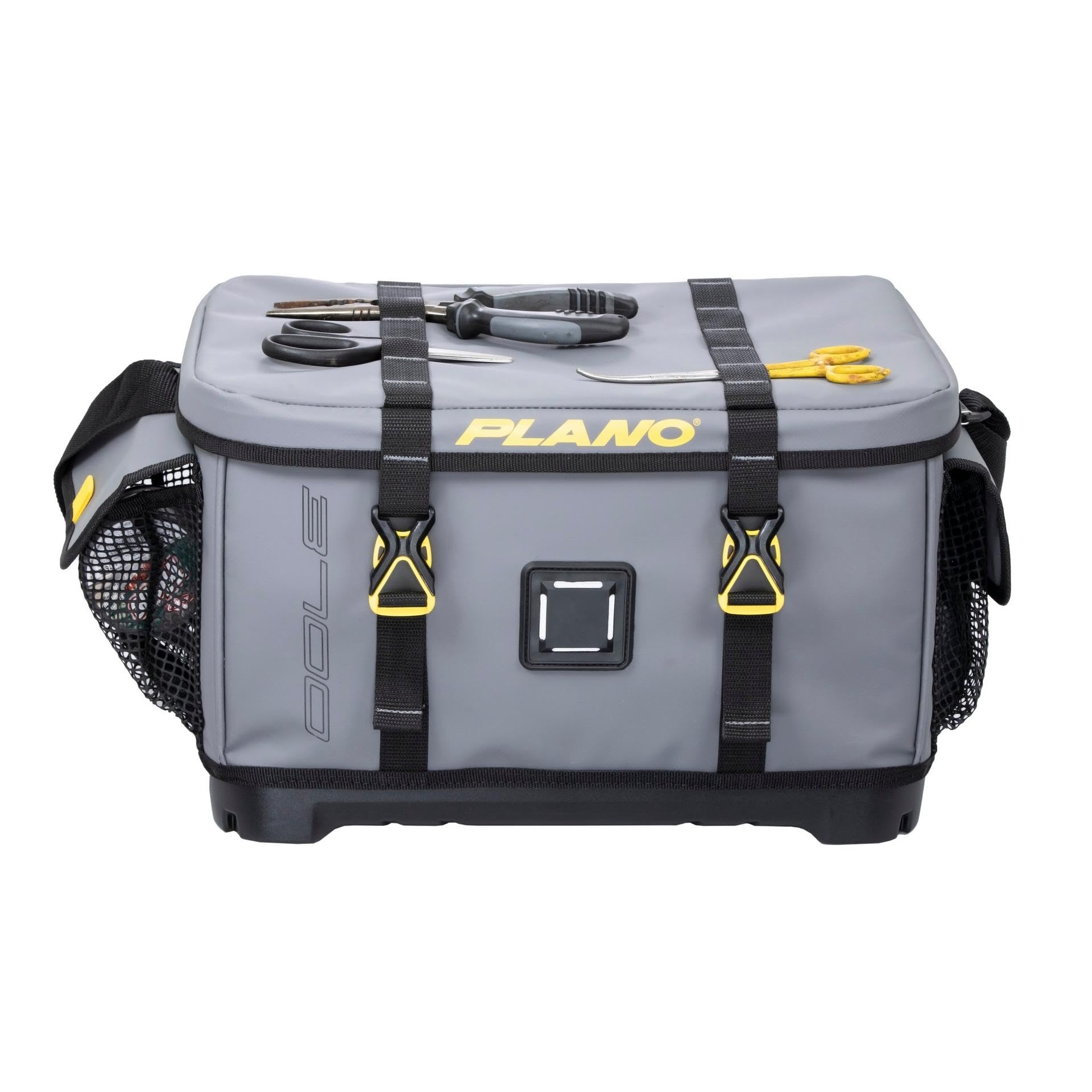 Gray Plano Z-Series 3700 Tackle Bag, PVC Fabric with Waterproof and Non-Skid Base, Includes 2 3700 StowAway Utility Boxes, Soft Fishing Tackle Storage Bag