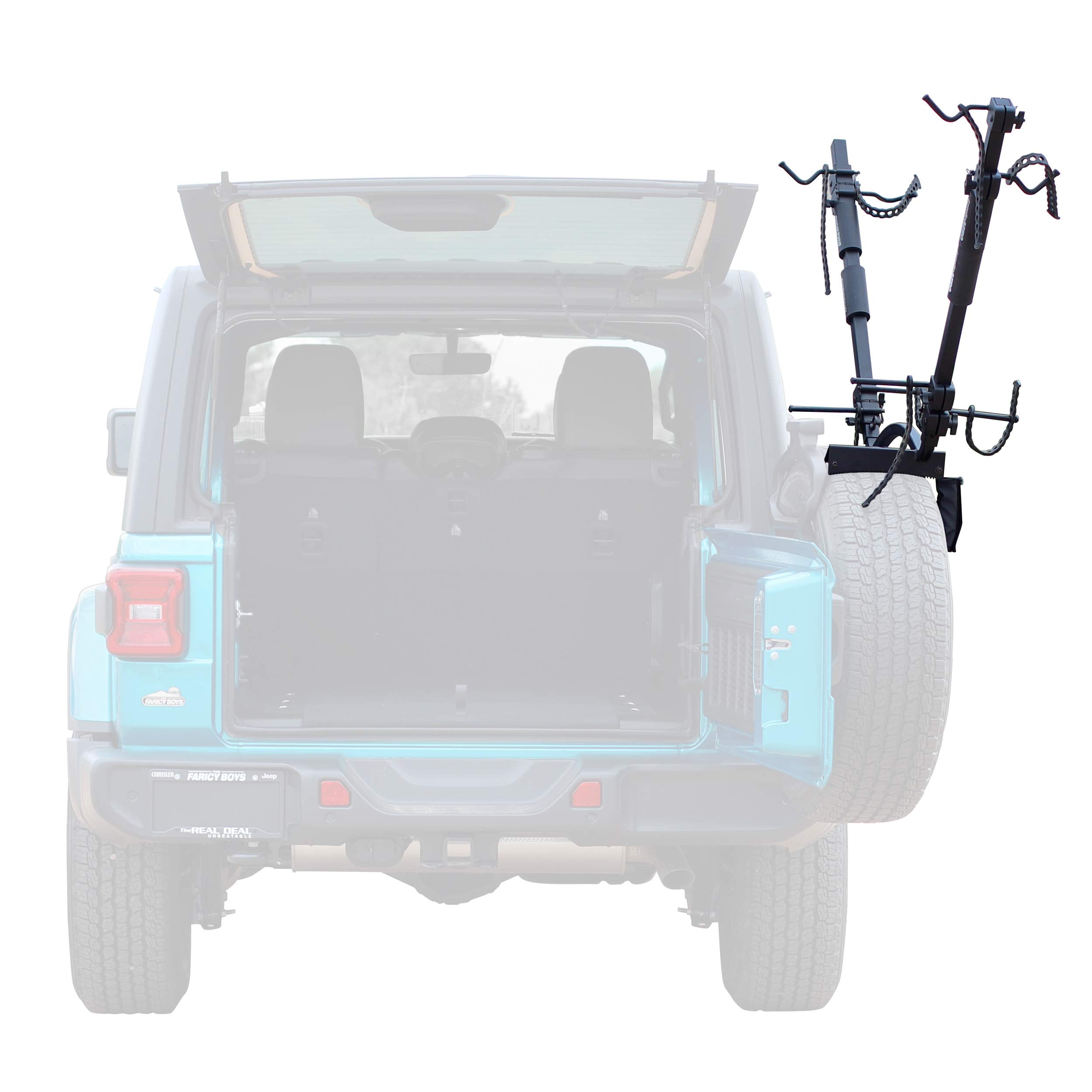 Let's Go Aero 2-Bike TireBiter VRack Carrier for Spare Tires | Back-up Camera Compatible (Model B00987)