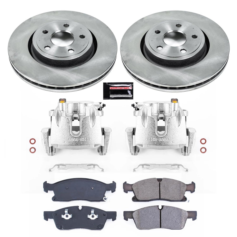 Power Stop KCOE5954 Brake Kit Stock Replacement with OE Calipers- Front For Dodge Durango 2011-2017, Jeep Grand Cherokee 2011-2012 [Model Specific]