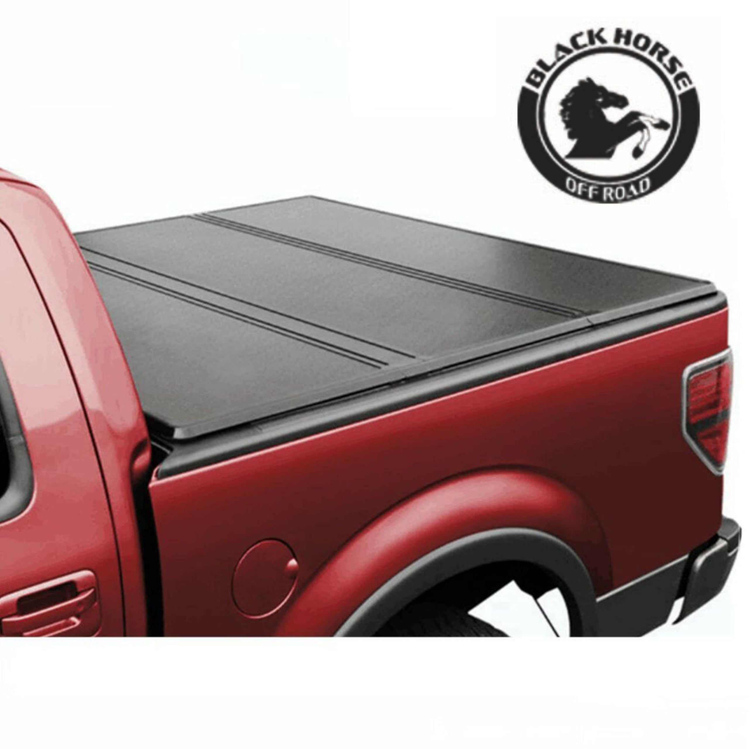 Hard Tonneau Cover Black Horse High Profile Trifold Black (5.4ft Bed) Compatible with 2007-2020 Toyota Tundra