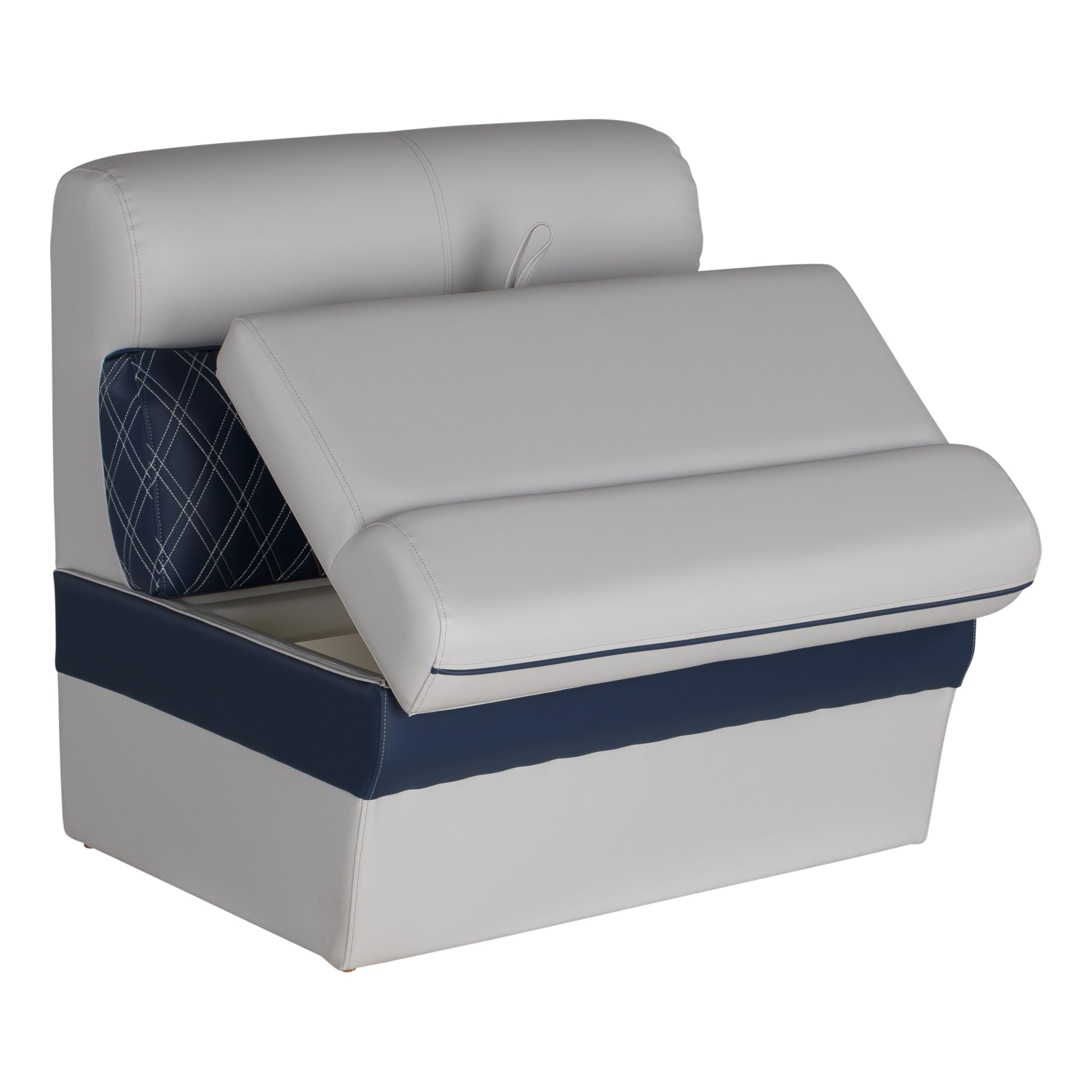 30" Lippert Sunset Collection Straight Pontoon Bench Seat, Contoured Foam Cushioning, Durable Marine-Grade Vinyl, Built-In Dry Storage, Poly Frame, 30"L x 28"W x 30"H - 2024021584