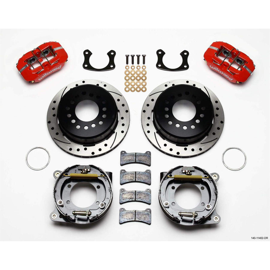 WILWOOD 140-11402-DR 11.00" P-Brake Kit, FDP-LP Drill-Red New Big Ford 2.36" Offset