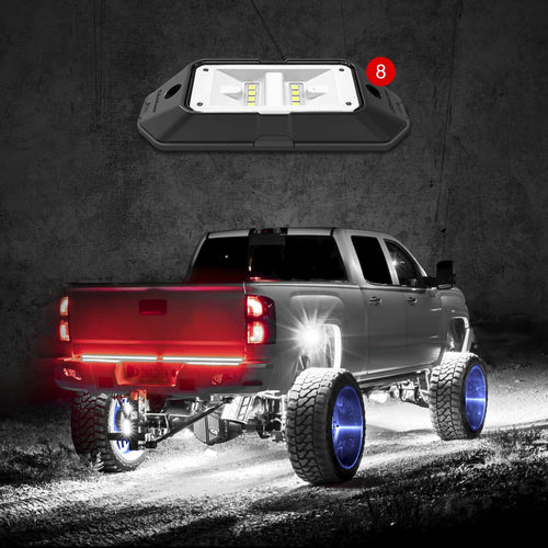 XKGLOW 8pc White Rock Light Advanced Kit XK-WROCK-ADV