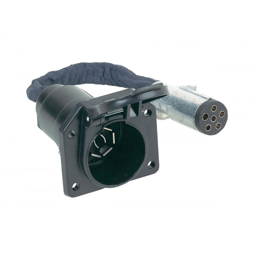 Hopkins 47435 6-Way to Durable 7-Way RV Blade Trailer Wiring Adapter with Harness Protector Water Proof