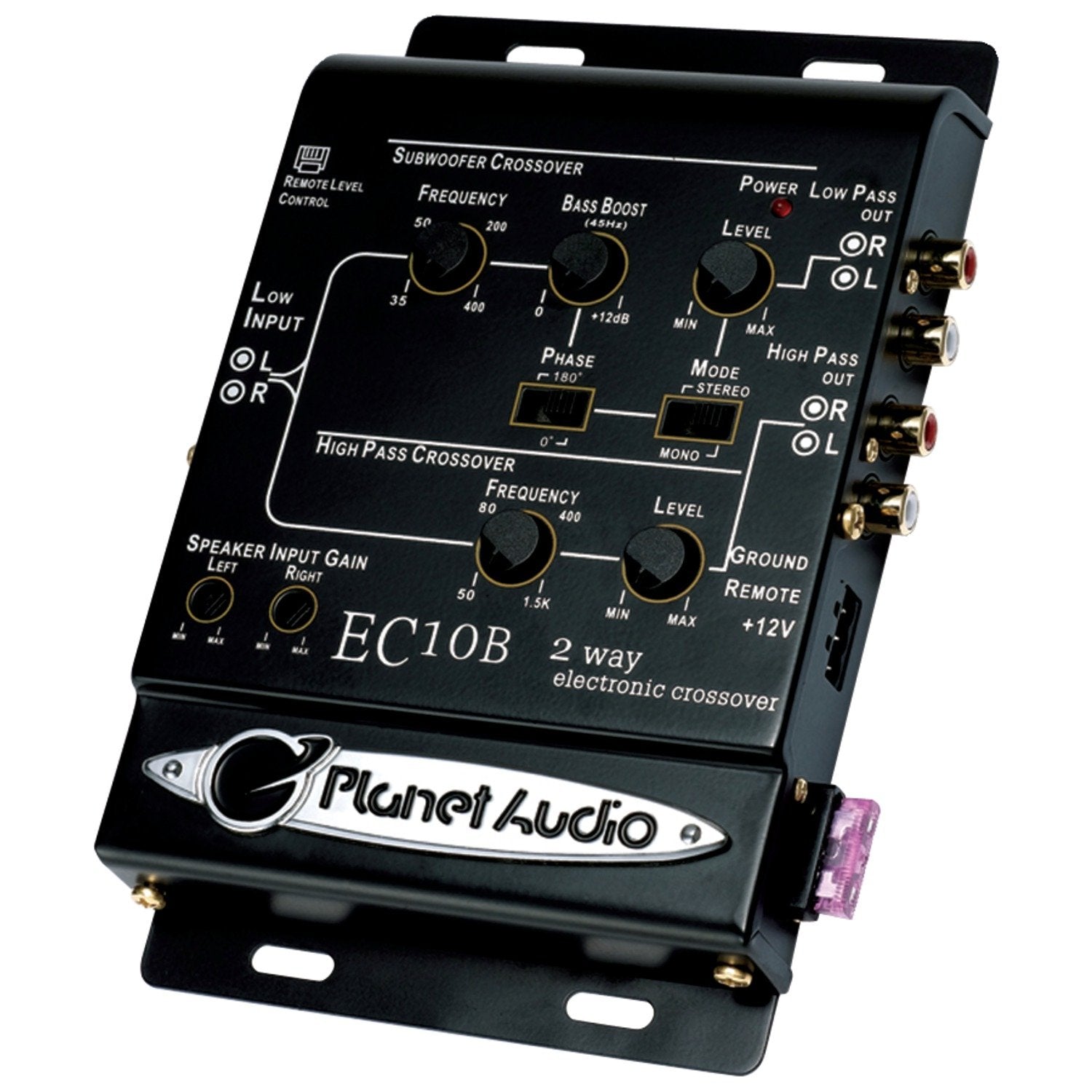 2-Way Electronic Crossover Planet Audio EC10B With Remote Subwoofer Control