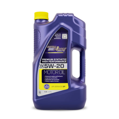 SAE 5W-20 Royal Purple High Performance Synthetic Motor Oil - 5 Quart, (Model: ROY51520) API-Licensed