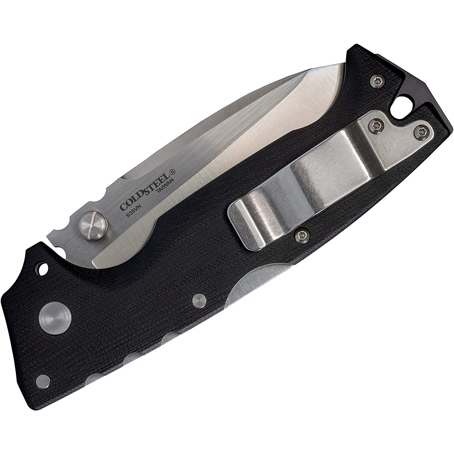 AD-10 COLD STEEL 3.5" S35VN Steel Ultra-Sharp Drop Point Blade 5.25" G-10 Handle Tactical Folding Knife with Tri-Ad Locking Mechanism