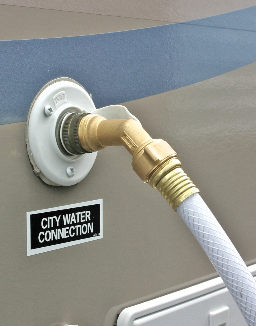 45 Degree Camco Hose Elbow- Eliminates Stress and Strain On RV Water Intake Hose Fittings, Solid Brass (22605)