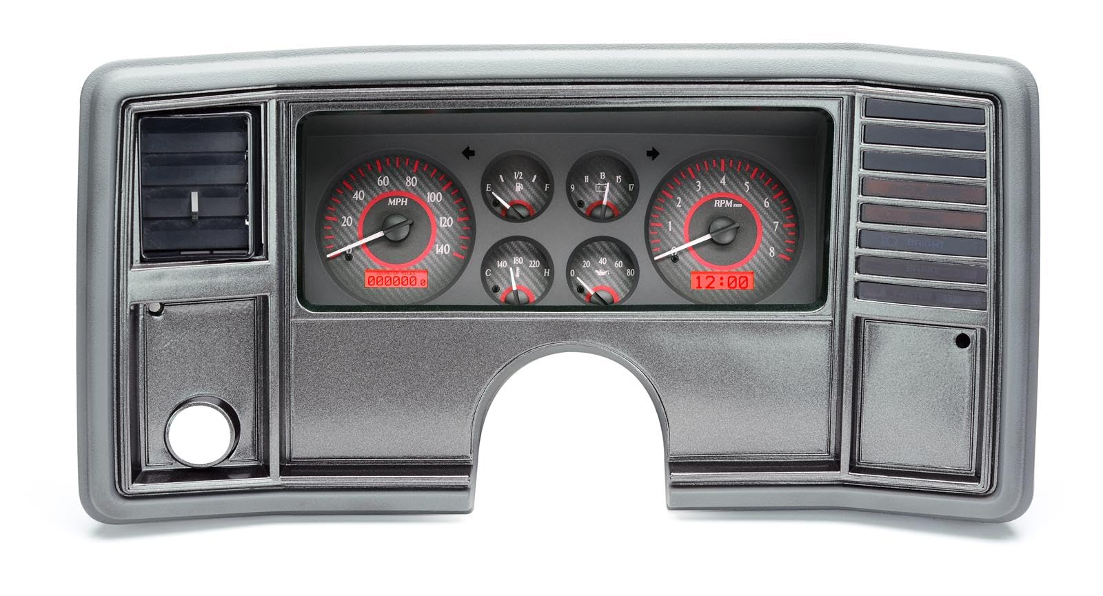 Dakota Digital VHX-78C-MC-C-R Analog Gauge Instrument System with Compatible 1978-88 Chevy Monte Carlo, 1978-87 Chevy El Camino/GMC Caballero and 1978-83 Chevy Malibu round speedometer and gauges