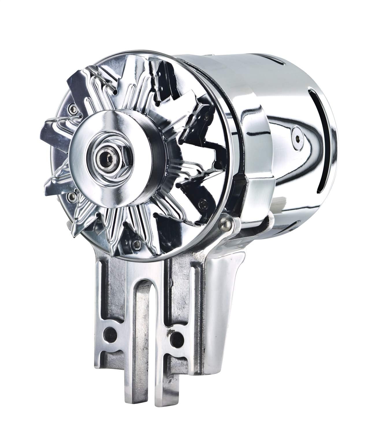 Chrome Powermaster 182021 Alternator (PowerGEN Flat Head Strap Mating '49-'53 90A 12V)