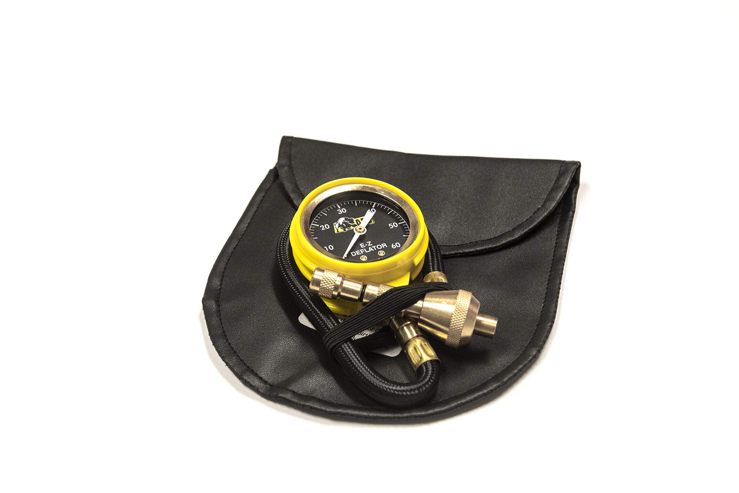 EZ Tire Deflator AEV 0-60 PSI Tire Pressure Gauge Rapid Air Down Offroad Kit with Black Recovery Gear Pouch