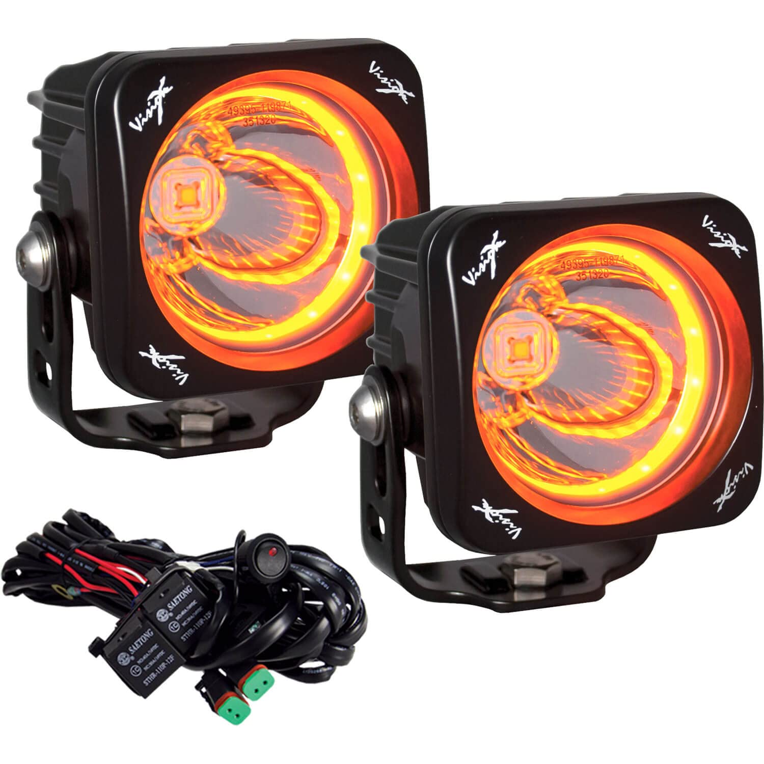 Optimus Square 3" 15º Beam with Amber Halo LED Light Kit
