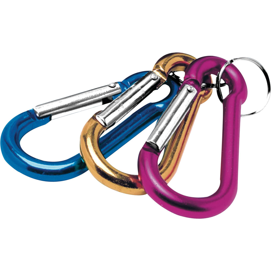 W3203 Performance Tool Anodized Aluminum Carabiner Set - Assorted Colors, Small Fishbowl Packaging, Not for Climbing, US Patents D673370 and D685580