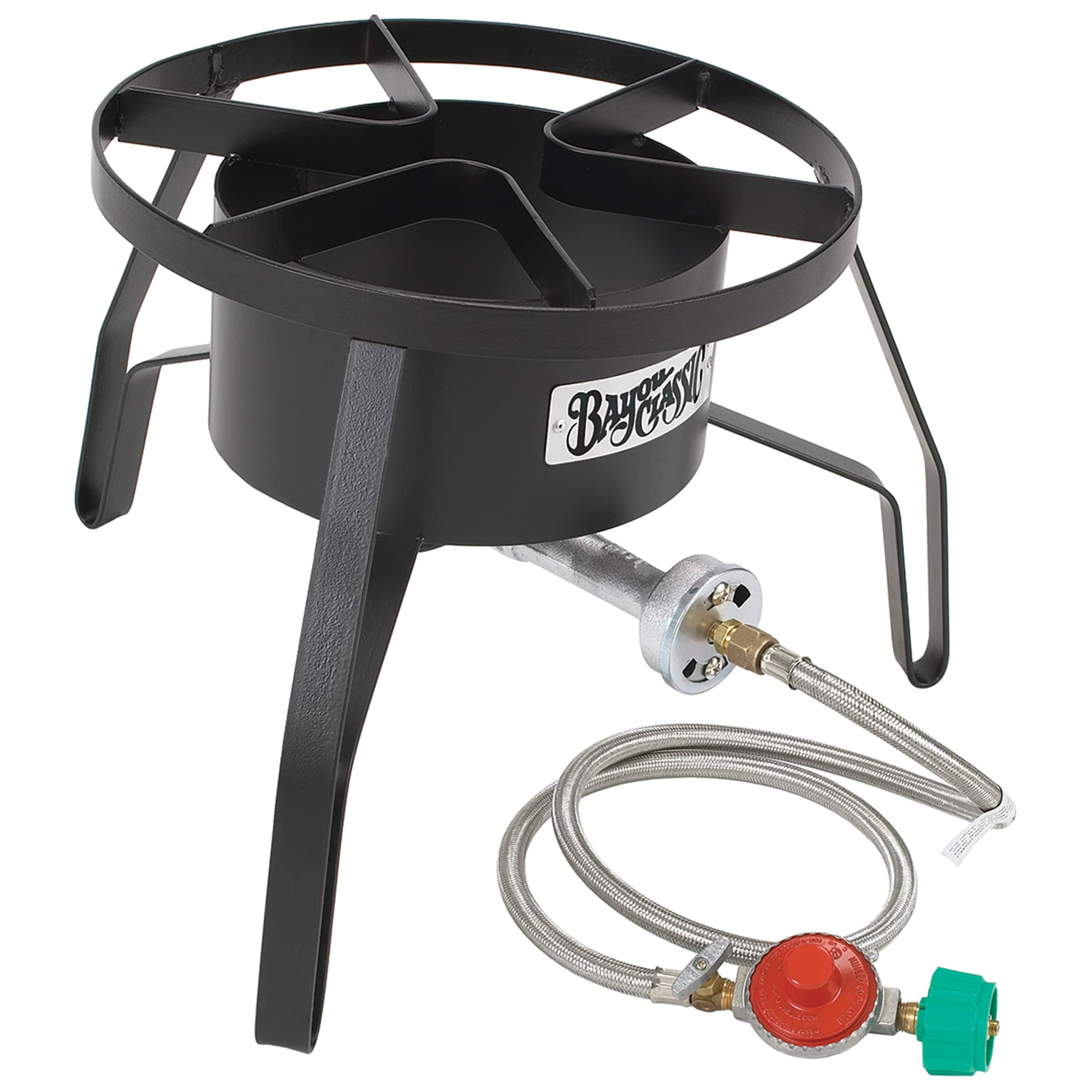 High Pressure Bayou Classic Cooker, 14" Wide, 10 psi SP10 Cooker,Black,18″ x 18″ x 13″. Weight: 13.8lbs.
