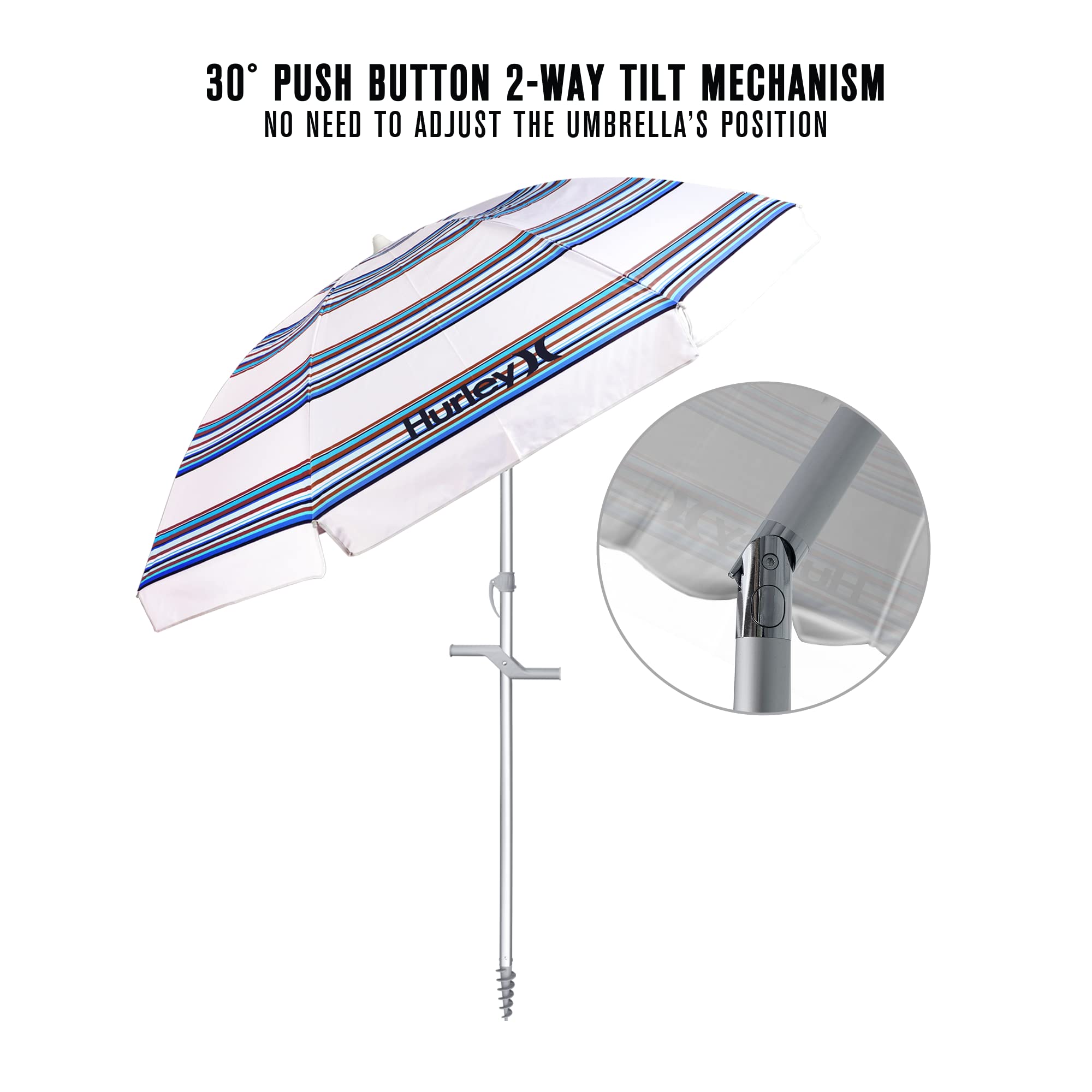 Umbrella Hurley UMB8HRRSBB Shade, 8 ft, Blue