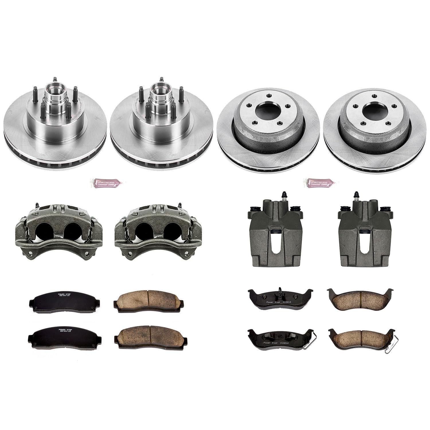 Power Stop KCOE7003 Stock Replacement Front and Rear Brake Kit (with Calipers) For Ford Ranger 2010-2011 [Model Specific]