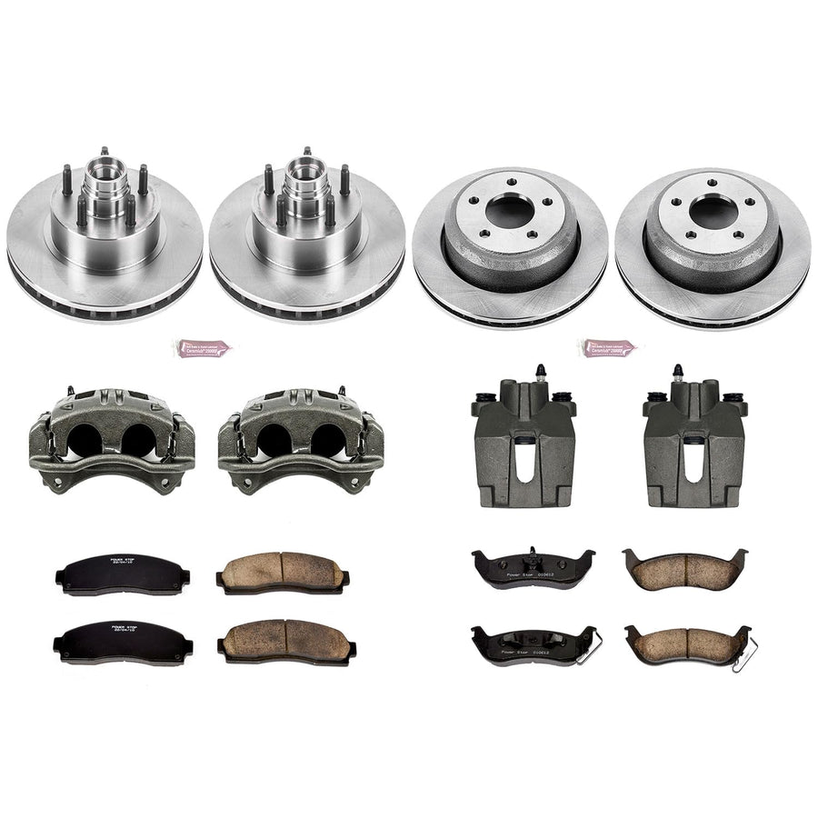 Power Stop KCOE7003 Stock Replacement Front and Rear Brake Kit (with Calipers) For Ford Ranger 2010-2011 [Model Specific]