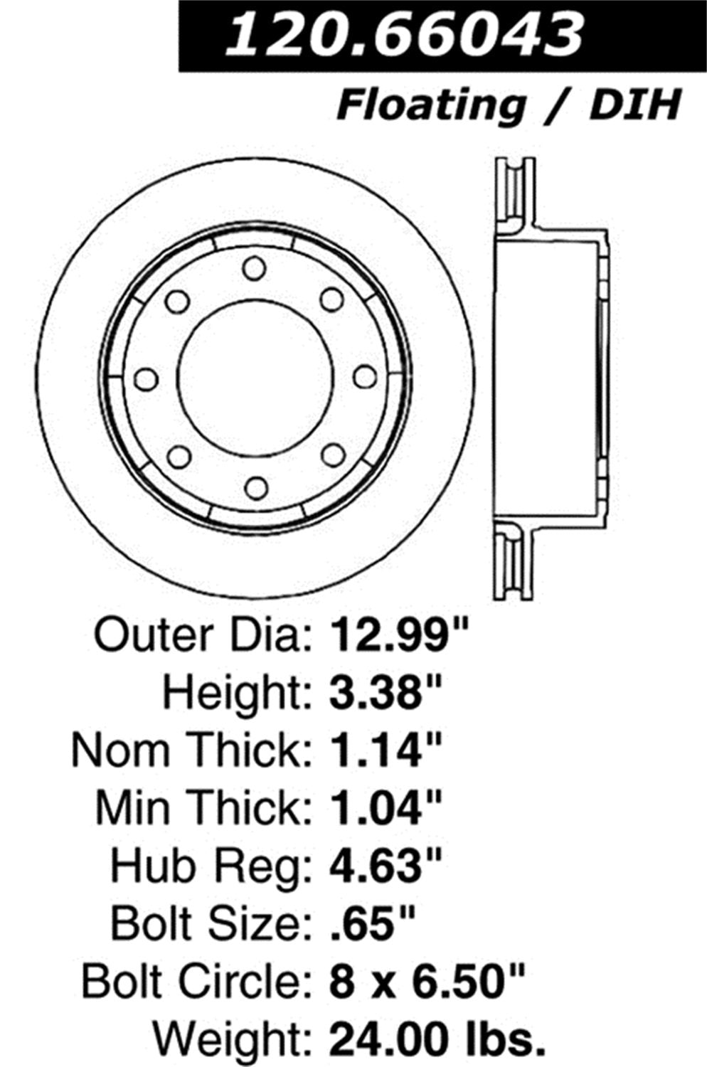 Rear Right StopTech 128.66043R Sport Cross Drilled Brake Rotor