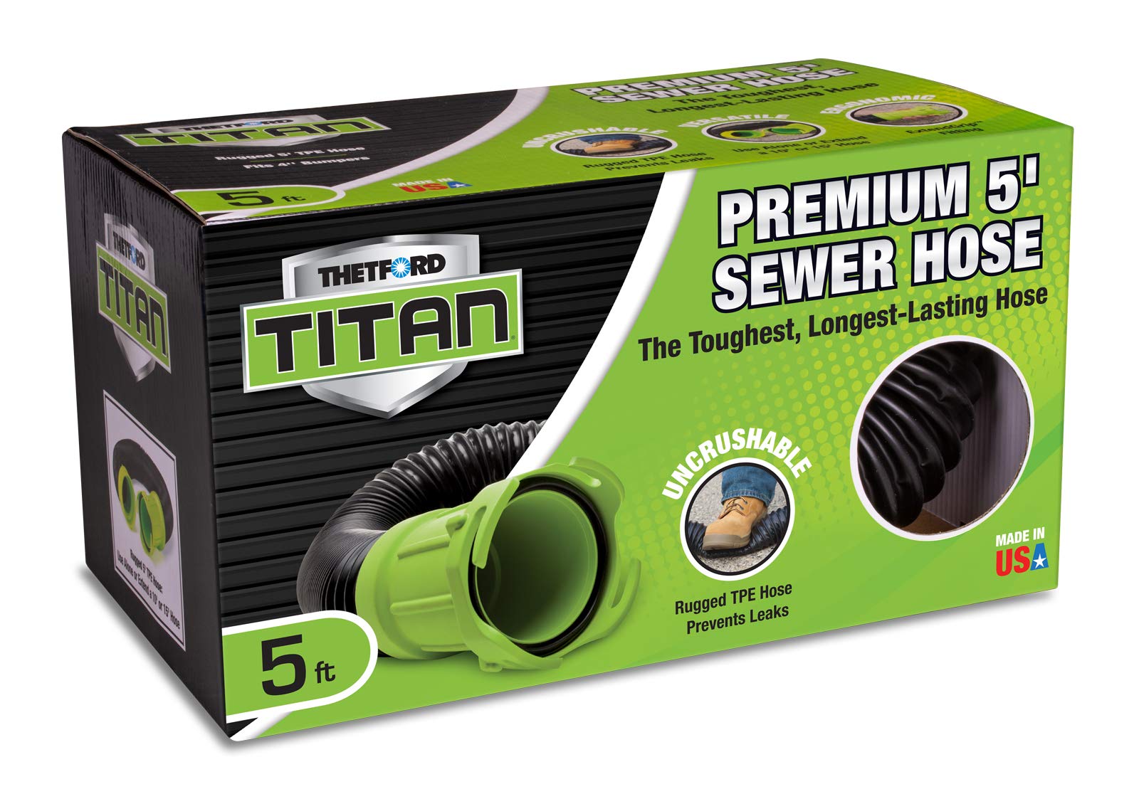 5-Foot Titan Premium RV Sewer Hose Extension - Thetford 17915