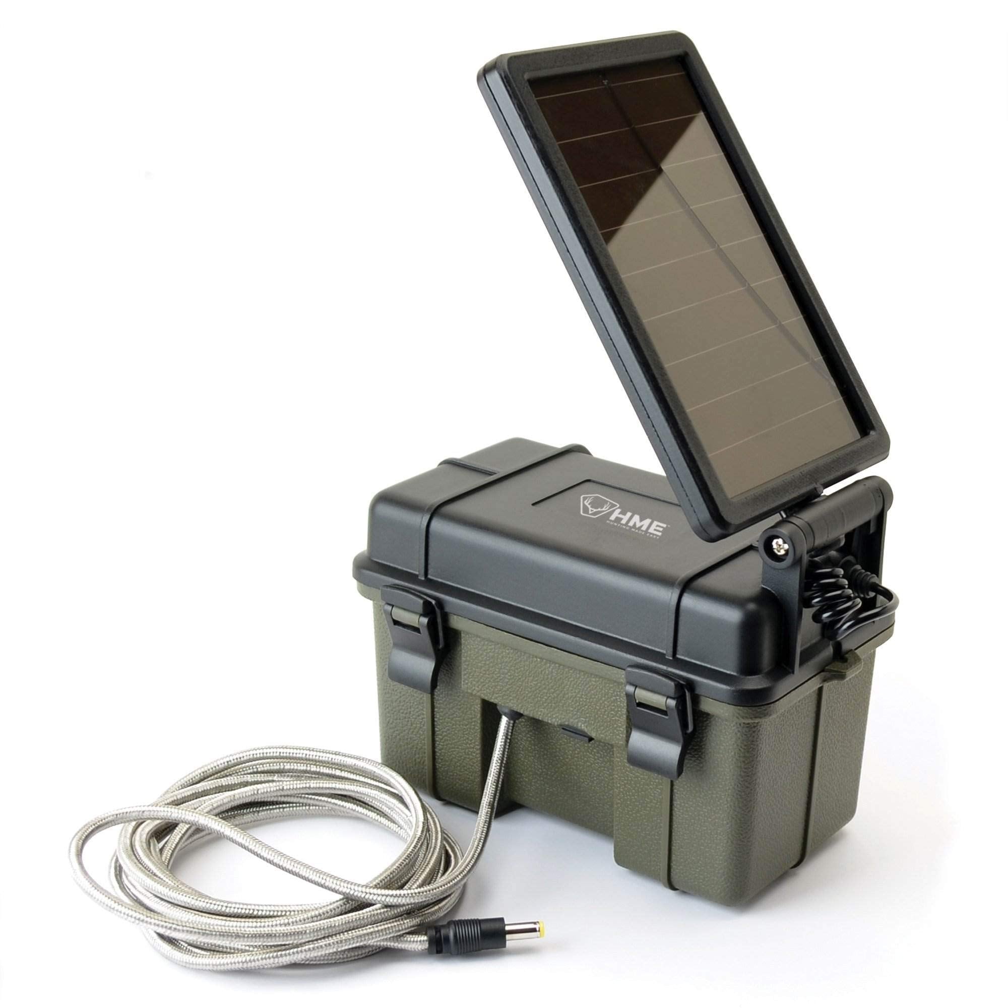 HME 12V/Solar Trail Camera Auxiliary Power Pack Durable Weather-Resistant Housing Easy Installation & Versatile Compatibility, Black