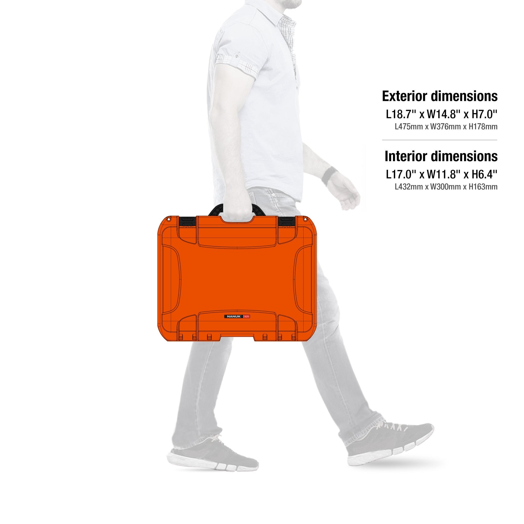 Waterproof Nanuk 925 Hard Case with Foam Insert - Orange
