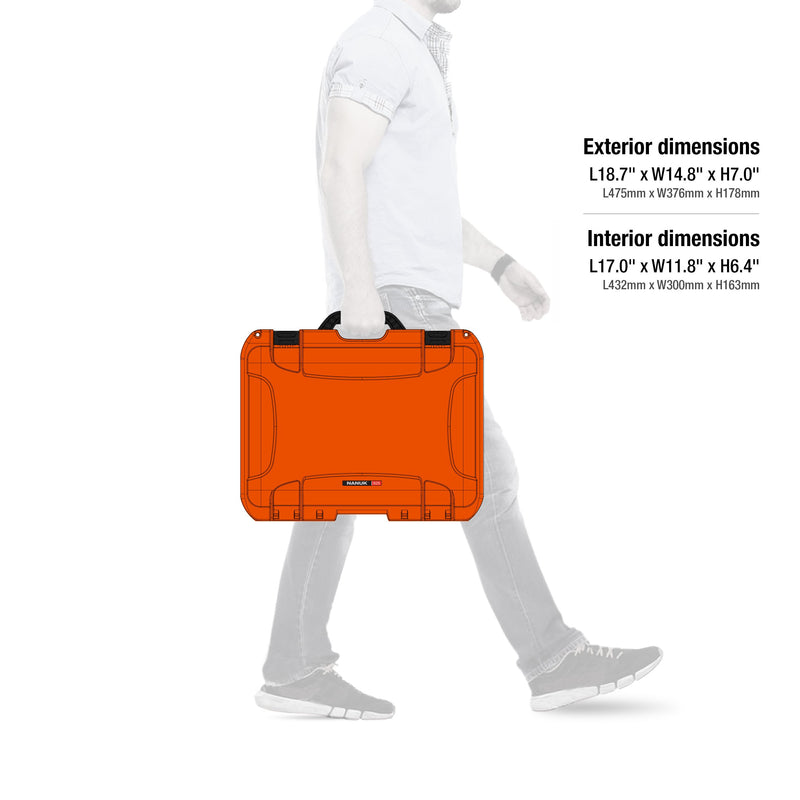 Waterproof Nanuk 925 Hard Case with Foam Insert - Orange