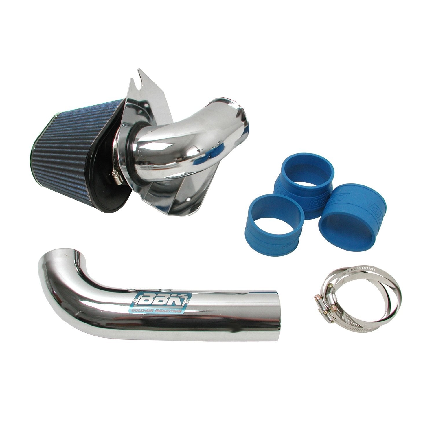 Cold Air Intake System BBK 1557 - Power Plus Series Performance Kit For Ford Mustang 5.0L - Fenderwell Style - Chrome Finish