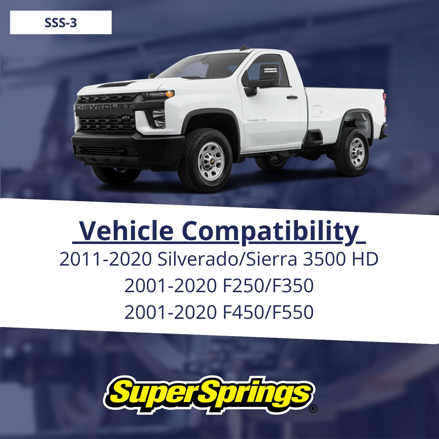 SuperSway-Stops SSS-3 for Ford F-250|F-350|F-450|F-550, Chevrolet|GMC Silverado|Sierra 3500, Black