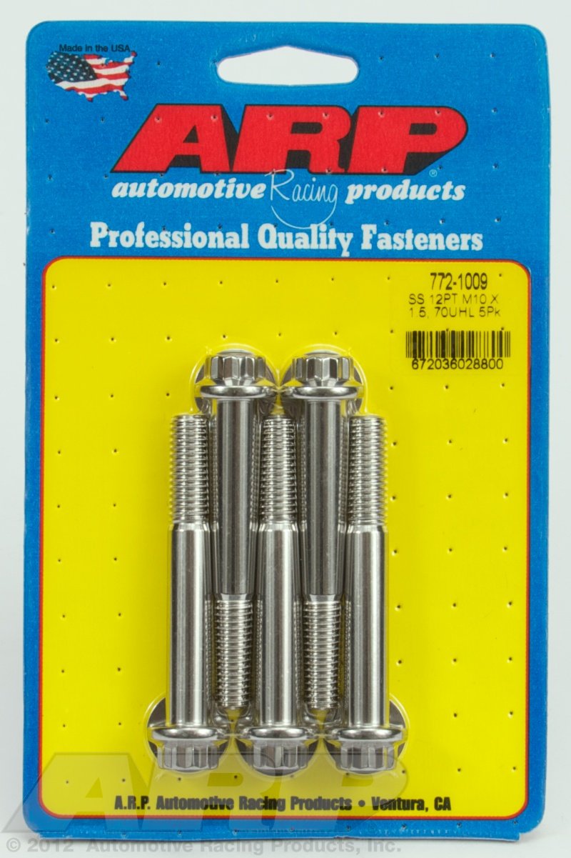 ARP 12pt M10 x 1.50 x 70 SS Bolt Kit (5/Pkg)