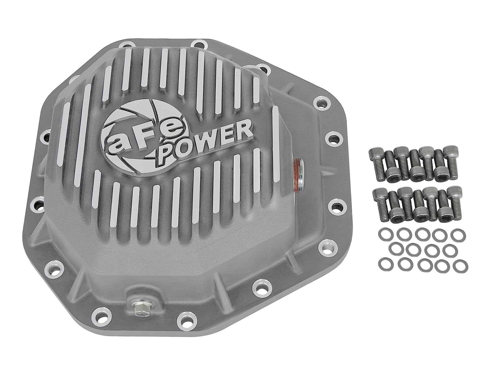 aFe POWER Rear Differential Cover Street Series Raw w/Machined Fins - #46-70350 - Ford Diesel Trucks 17-23 V8-6.7L (td) (Dana M275-14)
