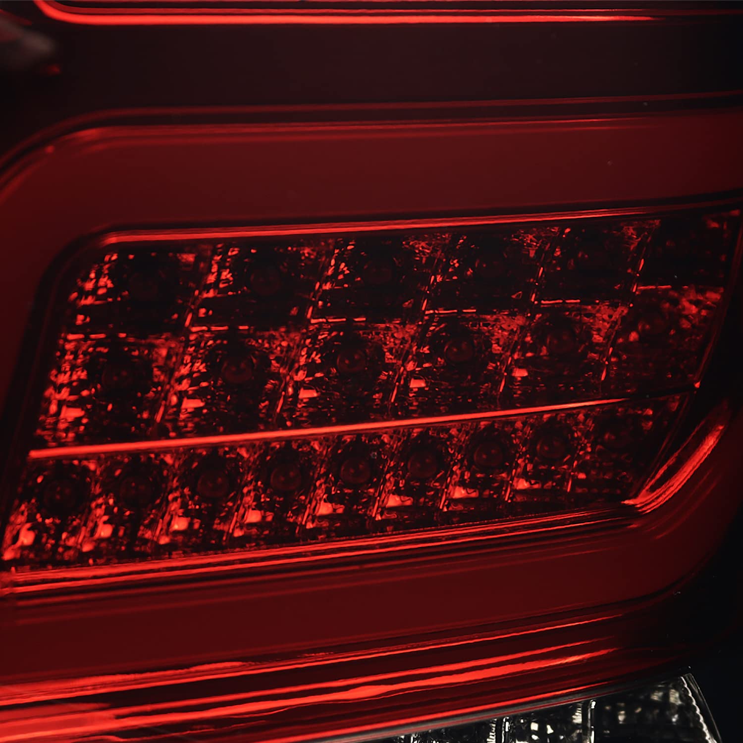 Red Smoke LED Bar Tail Lights SPEC-D TUNING Compatible with 2006-2011 Mercedes-Benz W164 ML-Class, Left + Right Pair Assembly