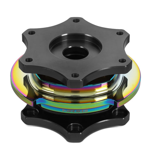 NRG Innovations SRK-R200GM-MC 6-bolt SFI 42.1 Spec D Shaped Quick Release Adapter,Gun Metal Quick Release/Neo Chrome Ring