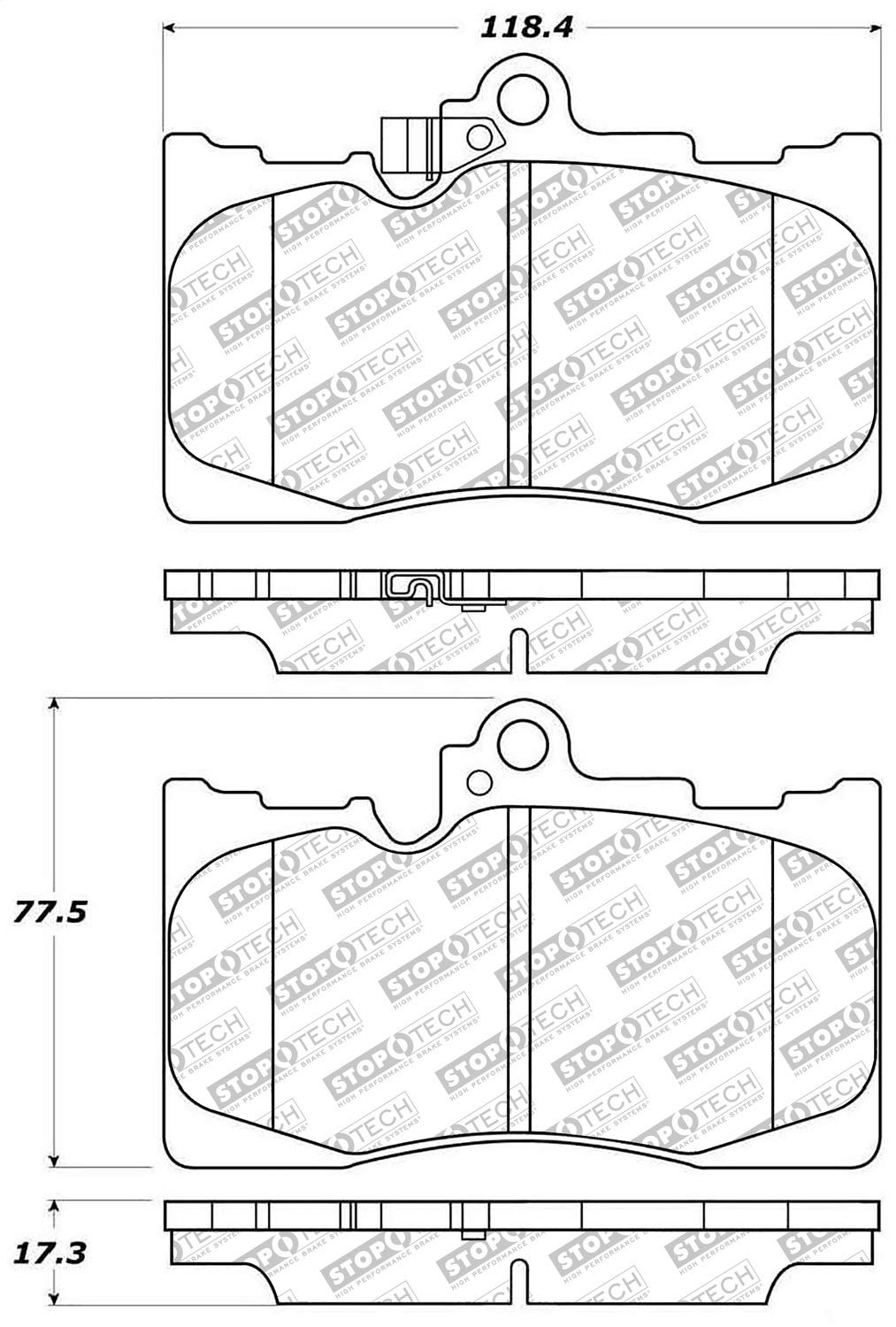 Brake Pads StopTech 305.11180 Street Select with Hardware