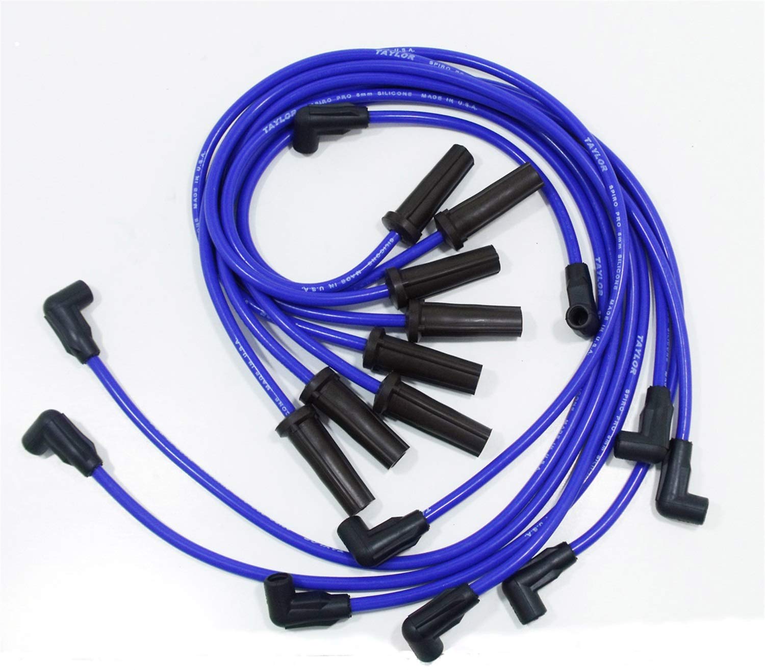 8mm Taylor Cable Spiro-Pro custom 74629 8 cyl blue