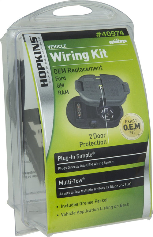 Plug-in Simple OE Multi-Tow 7 Blade and 4 Flat Connector Hopkins Towing Solution 40974B w/Factory Towing Package Qty 18