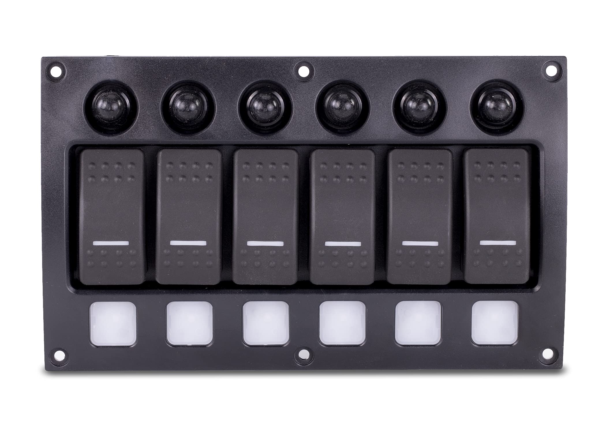 Sierra Switch Panel, SP21010 Weather Resistant 6P Contura Rocker w/Circuit Breaker