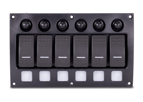 Sierra Switch Panel, SP21010 Weather Resistant 6P Contura Rocker w/Circuit Breaker