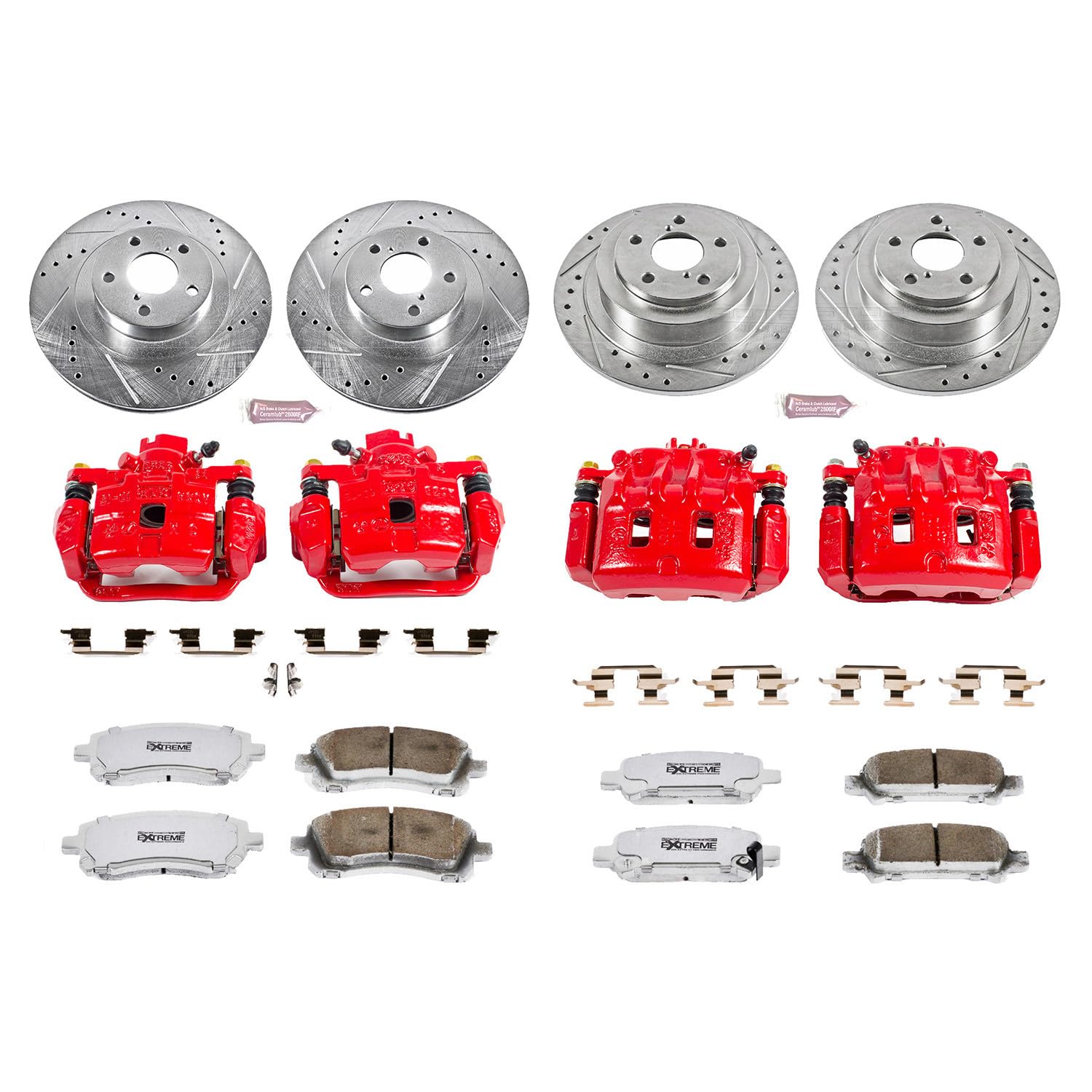 Power Stop Z26 KC2752-26 Front & Rear Street Warrior Brake Kit Subaru For Subaru Legacy 2001, Subaru Outback 2001-2002 [Model Specific]