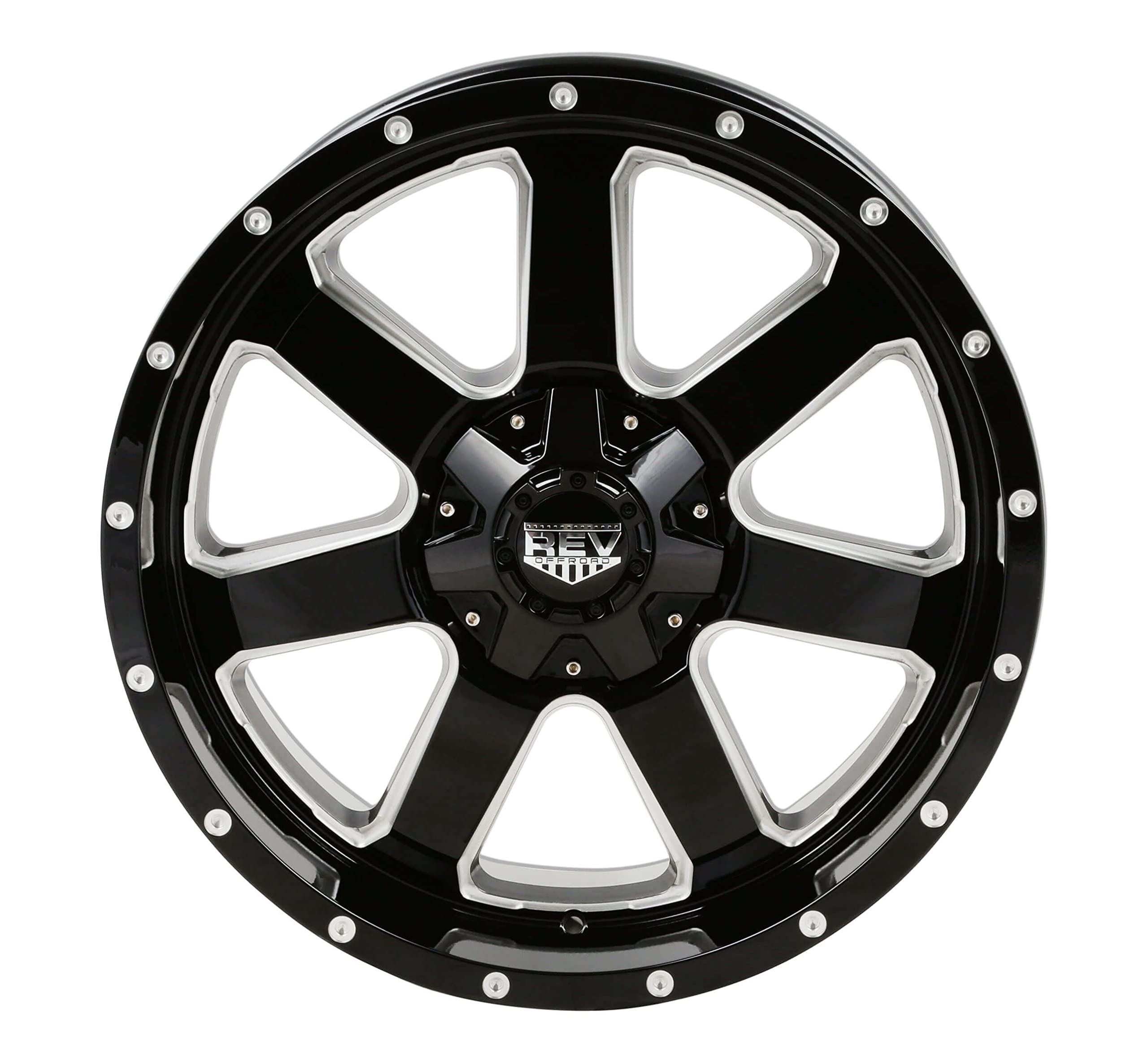 885 Offroad Series REV Wheels 20x9, 6x135/6x139.7, 12 MM Offroad Styling Wheels, Model 885M-2903512 | Aluminum Wheels in a Milled Finish with Gloss Black Inserts 6-Bolt Pattern