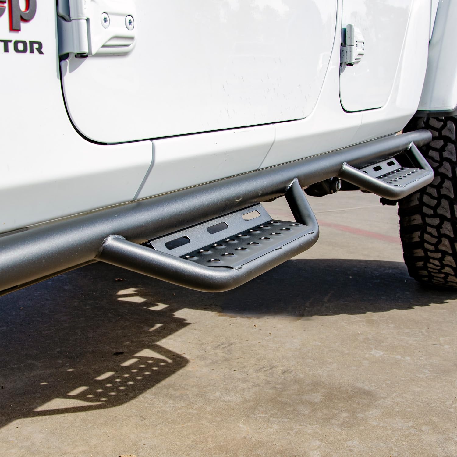 Nerf RS Steps RealTruck for Silverado/Sierra | Cab Length, Steel, Textured Black | 107417322 | Fits 2007-2013 Chevrolet Silverado/GMC Sierra 1500, 2008-2014 2500HD/3500HD (Gas) Extended Cab