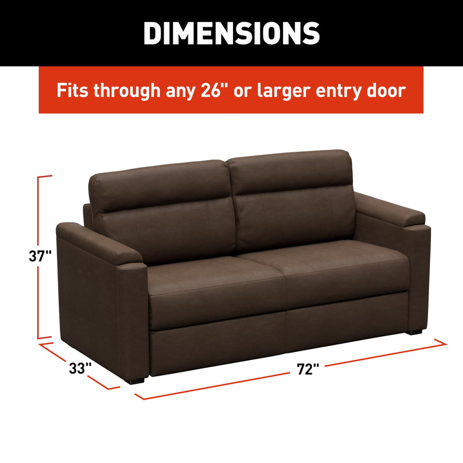 Signature Heritage Series THOMAS PAYNE 72" Satula RV Clickback Sleeper Sofa with Automatic, Adjustable Fold-Out Legs, Four Reclining Positions, Easy Transition - 2024044229