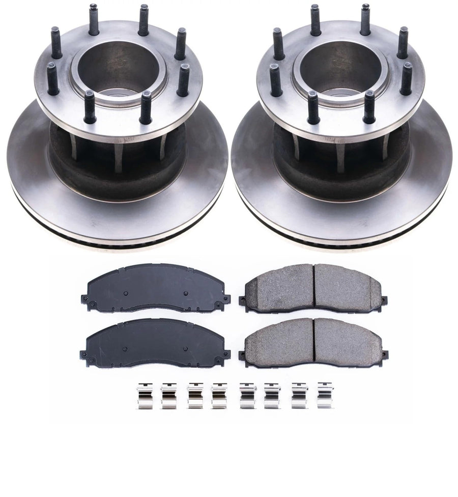 Power Stop Autospecialty KOE7669 Front Replacement Brake Kit-OE Brake Rotors & Ceramic Brake Pads For Ford F-350 Super Duty 2017-2022 [Model Specific]