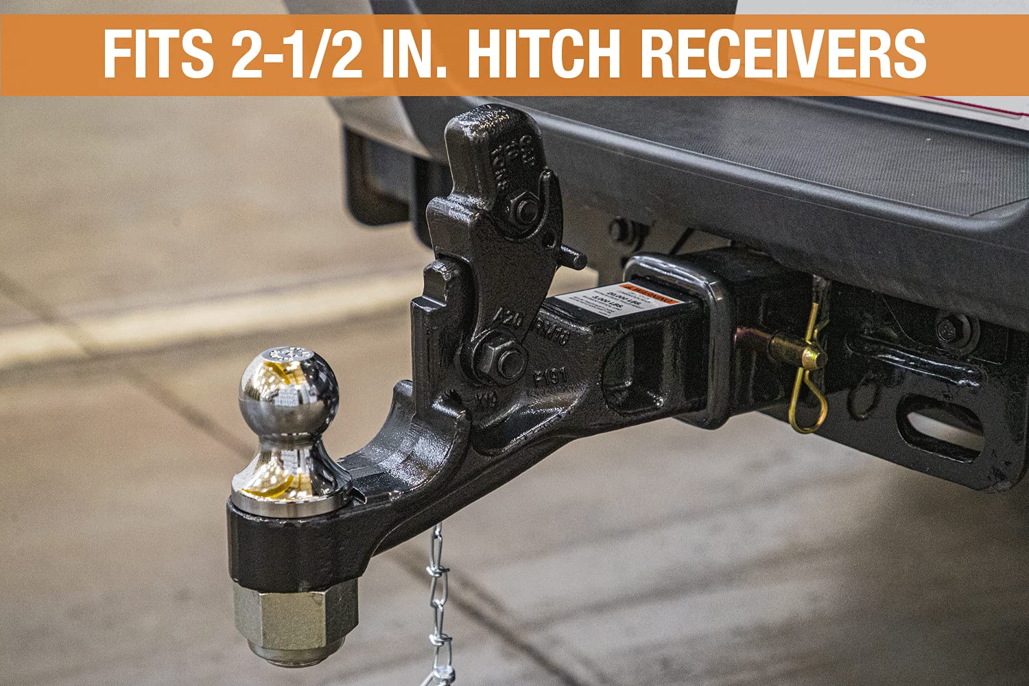 10 Ton Buyers Products Combination Hitch - 2-1/2 Inch Receiver, 2 Inch Ball