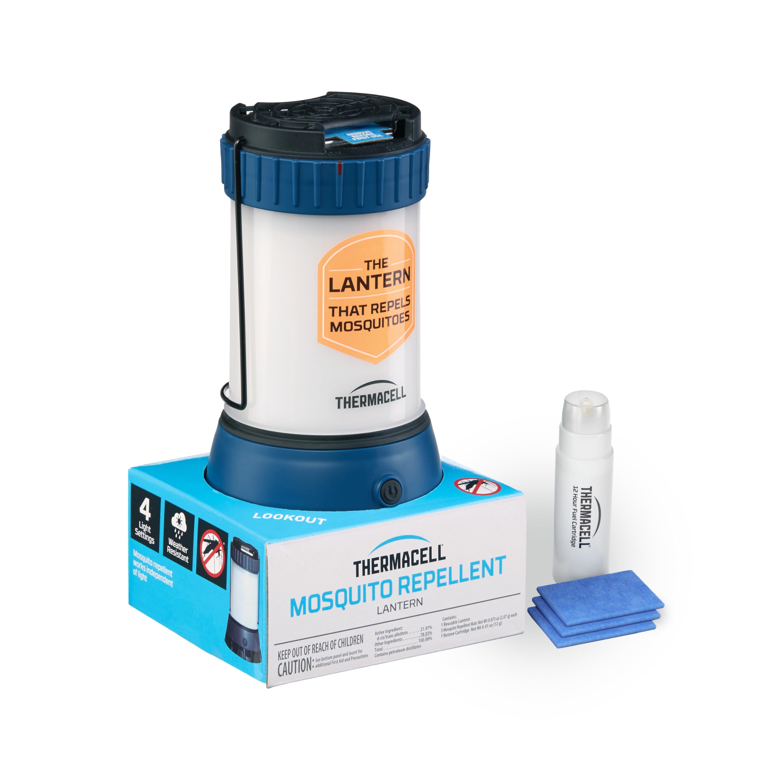 Thermacell Mosquito Repellent Effective LED Lantern for Camping, Includes 12-Hour Refill, No Spray, No Candle Flames, Bug Spray Alternative