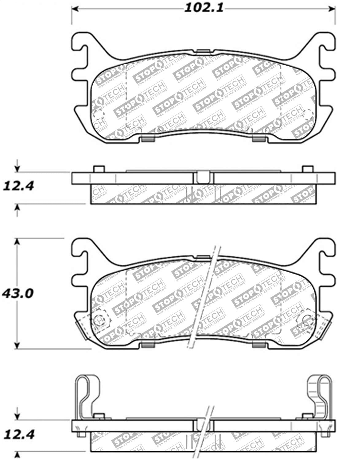 Brake Pads StopTech 305.06360 with Hardware Street Select